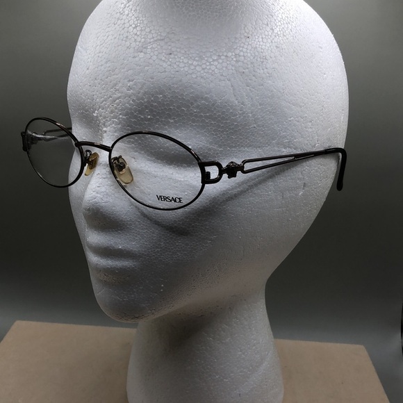 Versace vtg dead stock demo frames ONLY mod H68 51-19 oval-unisex glasses Italy main image 7